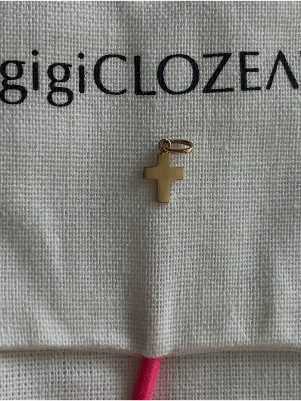 Gigi CLOZEAU 18k Rose Gold Cross Pendant Necklace Charm - Picture 2 of 8